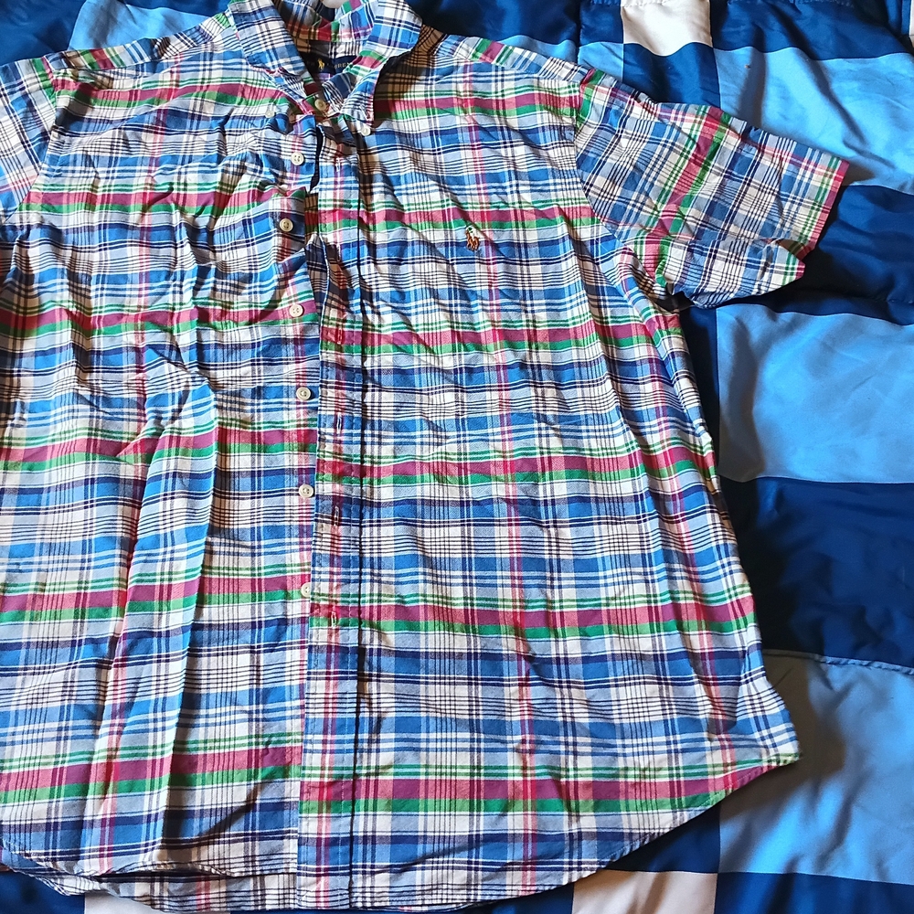 Ralph Lauren Multicolor Plaid Short-Sleeve Button-Up